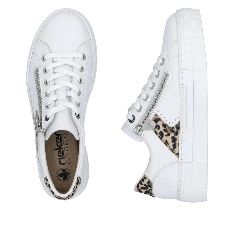 Rieker Plateau-Sneakers aus Leder für Damen - Weiß