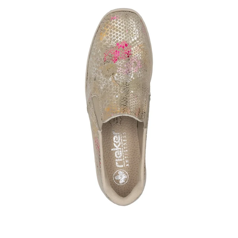 Rieker Slip-On-Sneakers für Damen mit Keilabsatz - Metallic
