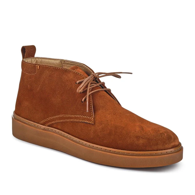 Dane Leather Lace-Up Boots - DANE / 327 863 - Tan Suede
