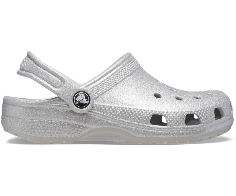 CROCS Klassischer Glitzer-Clog für Kinder - Silber