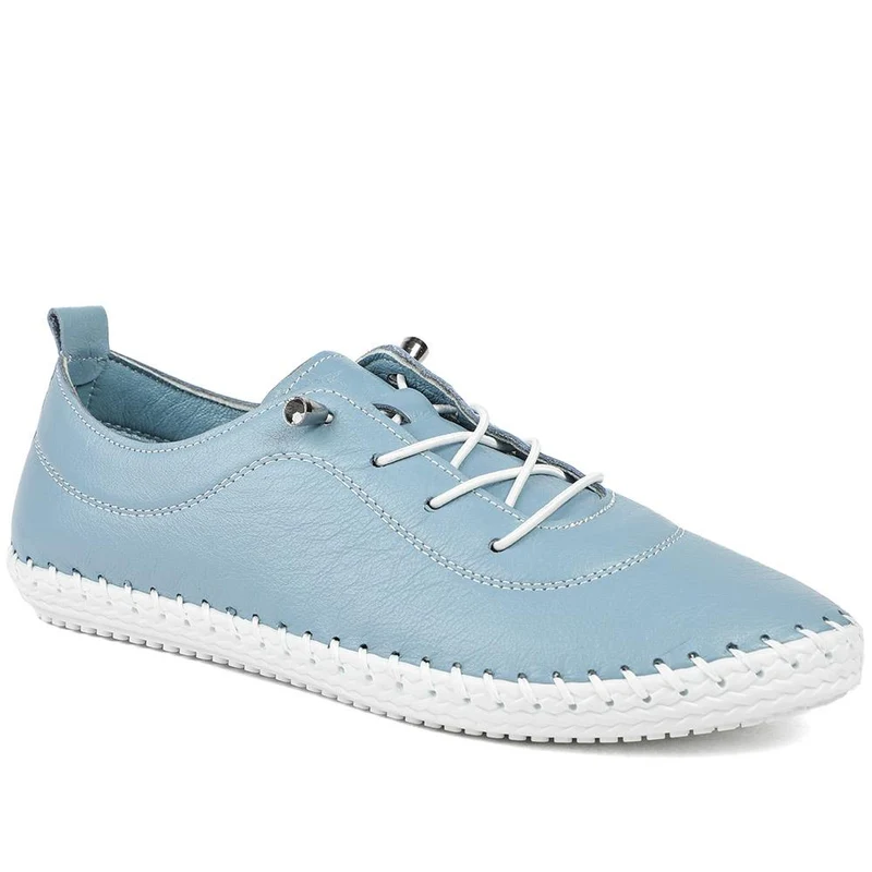 Leather Slip-On Trainers - GOKH37009 / 323 581 - Denim