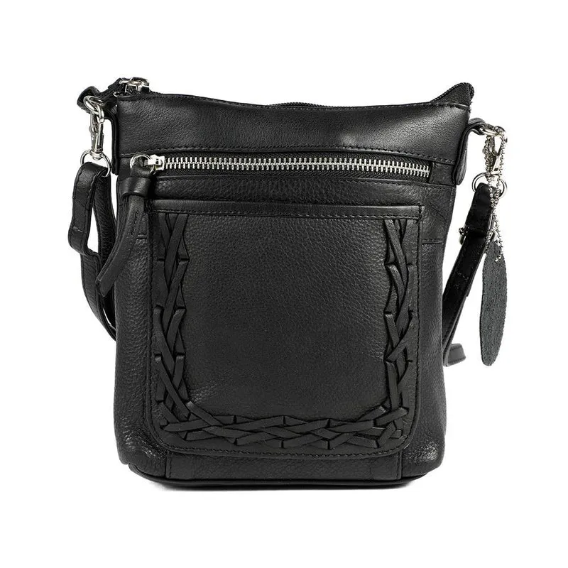 Leather Zip Close Crossbody Bag - JWNBG43000 / 329 276 - Black