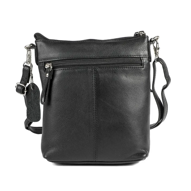 Leather Zip Close Crossbody Bag - JWNBG43000 / 329 276 - Black