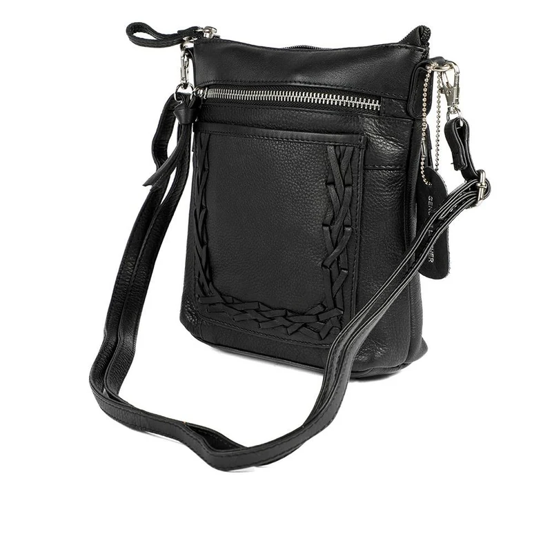 Leather Zip Close Crossbody Bag - JWNBG43000 / 329 276 - Black