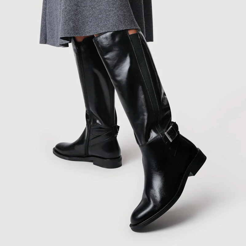 Danica Leather Long Boots - DANICA / 328 082 - Black Leather
