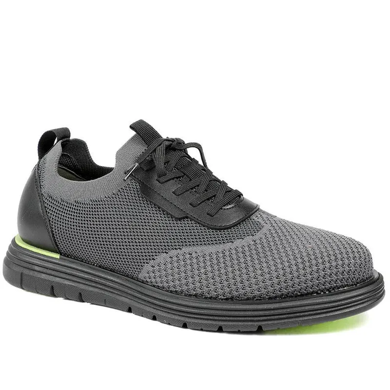 Knitted-Upper Lace-Up Shoes - XINGH41000 / 327 533 - Black