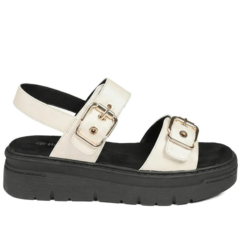 Bellissimo Adjustable Buckled Platform Sandals - BELWOIL43016 / 329 249 - Off White