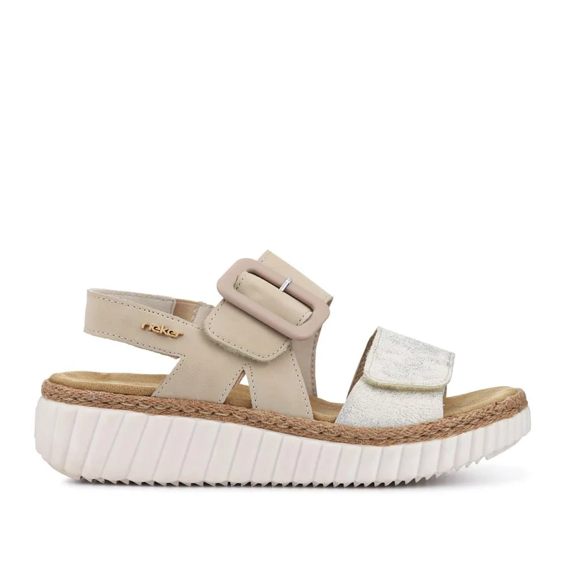 Wide-Fit Cushioned Wedge Sandals - RKR41539 / 327 288 - Beige