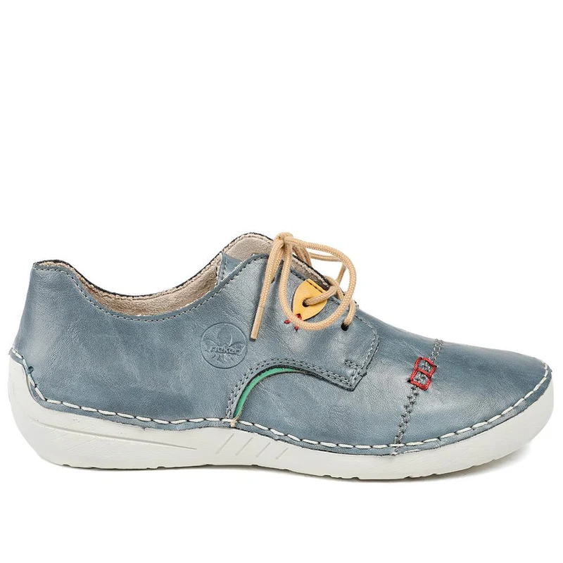 Rieker Angela Lace Up Shoes - RKR43522 / 328 769 - Denim