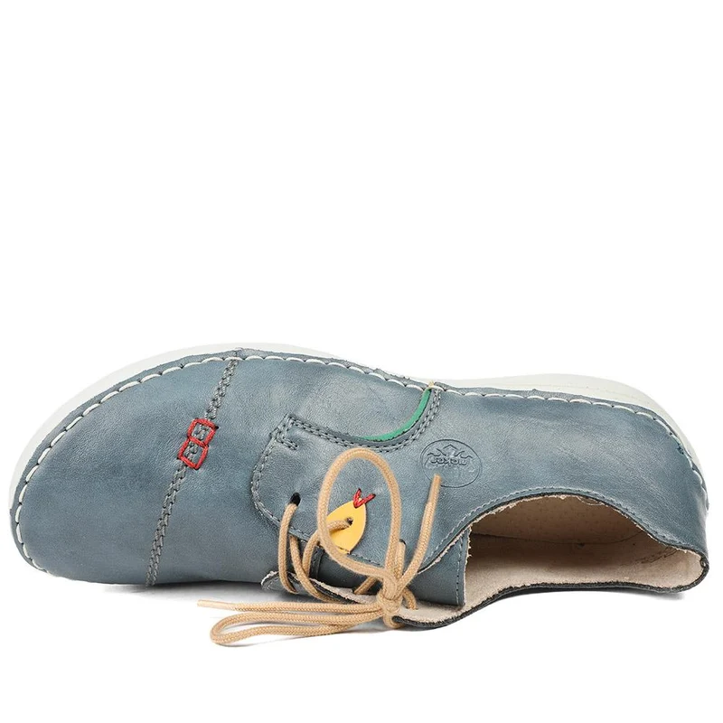Rieker Angela Lace Up Shoes - RKR43522 / 328 769 - Denim