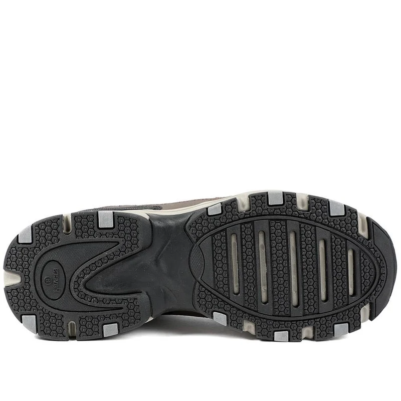 Extra Wide Leather Memory Foam Lace Up Trainers - BOJIE43019 / 329 260 - Brown