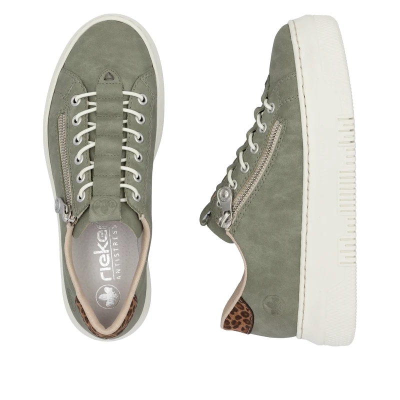 Rieker Modische Plateau-Sneakers für Damen - Grün