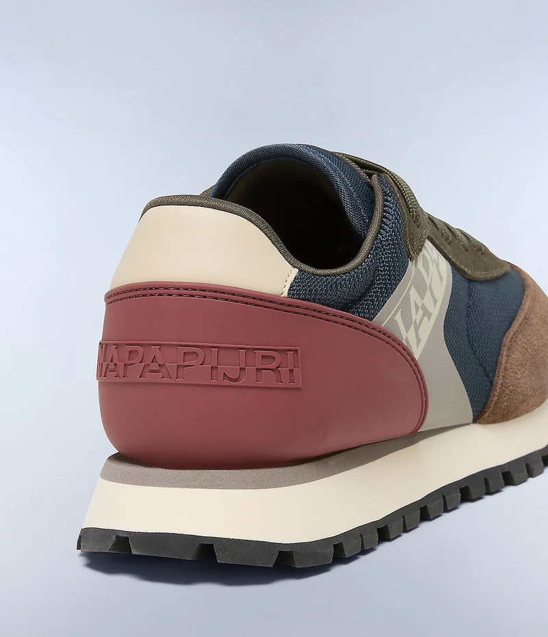 Napapijiri Herren Jet Leder Turnschuhe - Marineblau / Braun