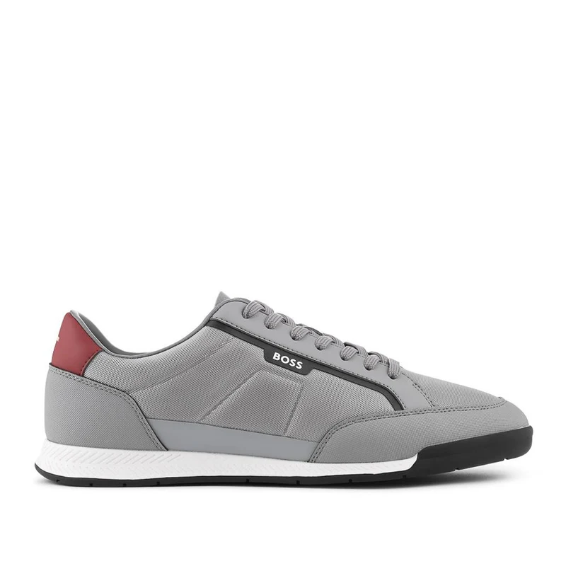 Boss Mixed-Material Lace Up Trainers - HUGO42502 / 327 808 - Grey