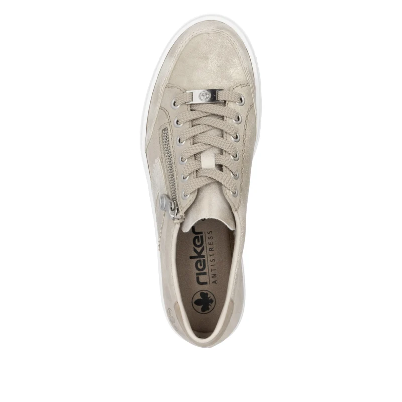 Rieker Damenmode-Ledersneaker – Metallic