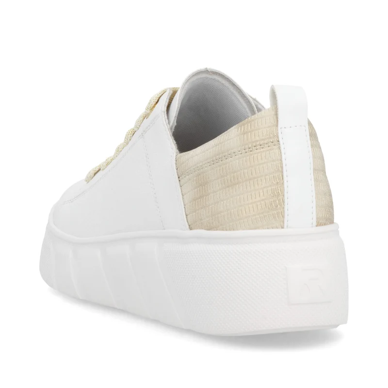 Rieker Modische Damen-Ledersneaker – Weiß