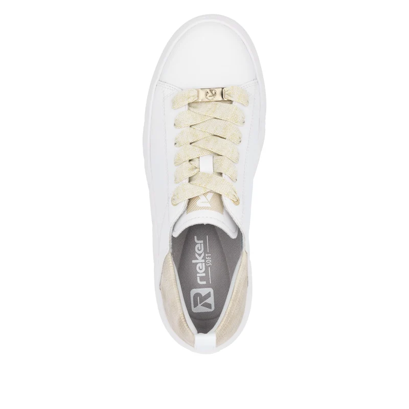 Rieker Modische Damen-Ledersneaker – Weiß