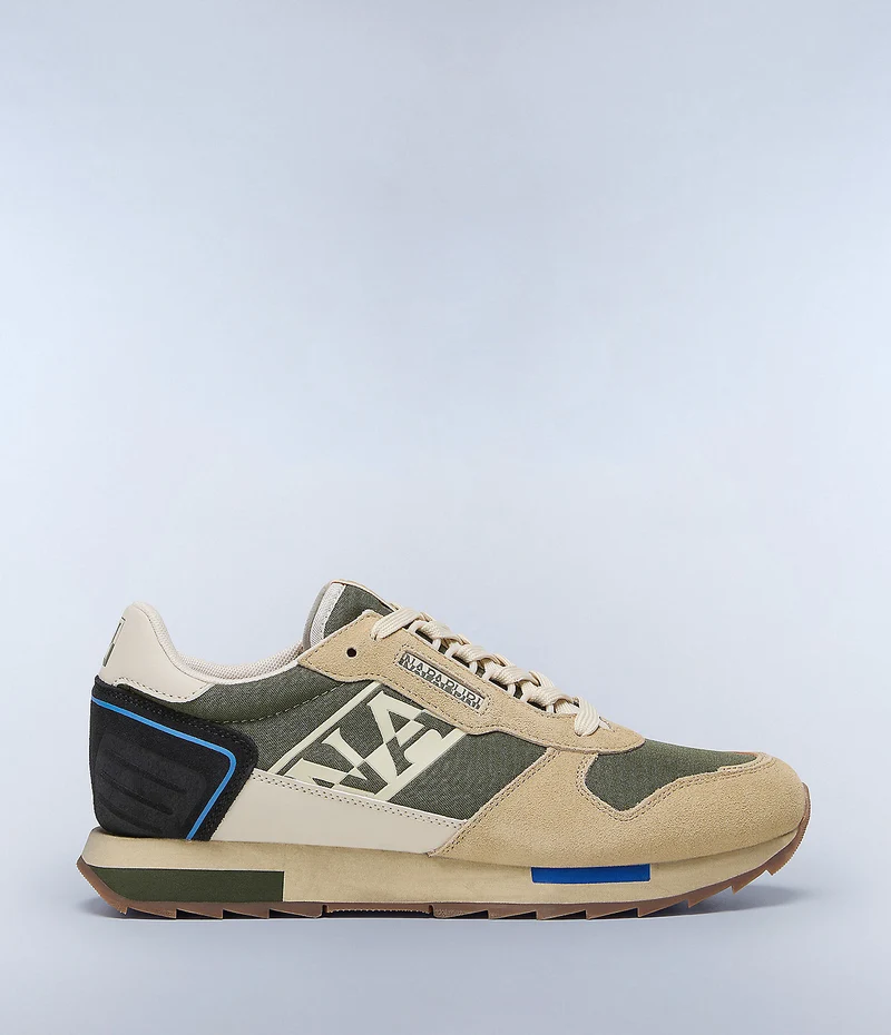 Napapijiri Herren Virtus Wildleder Turnschuhe - Beige / Grün