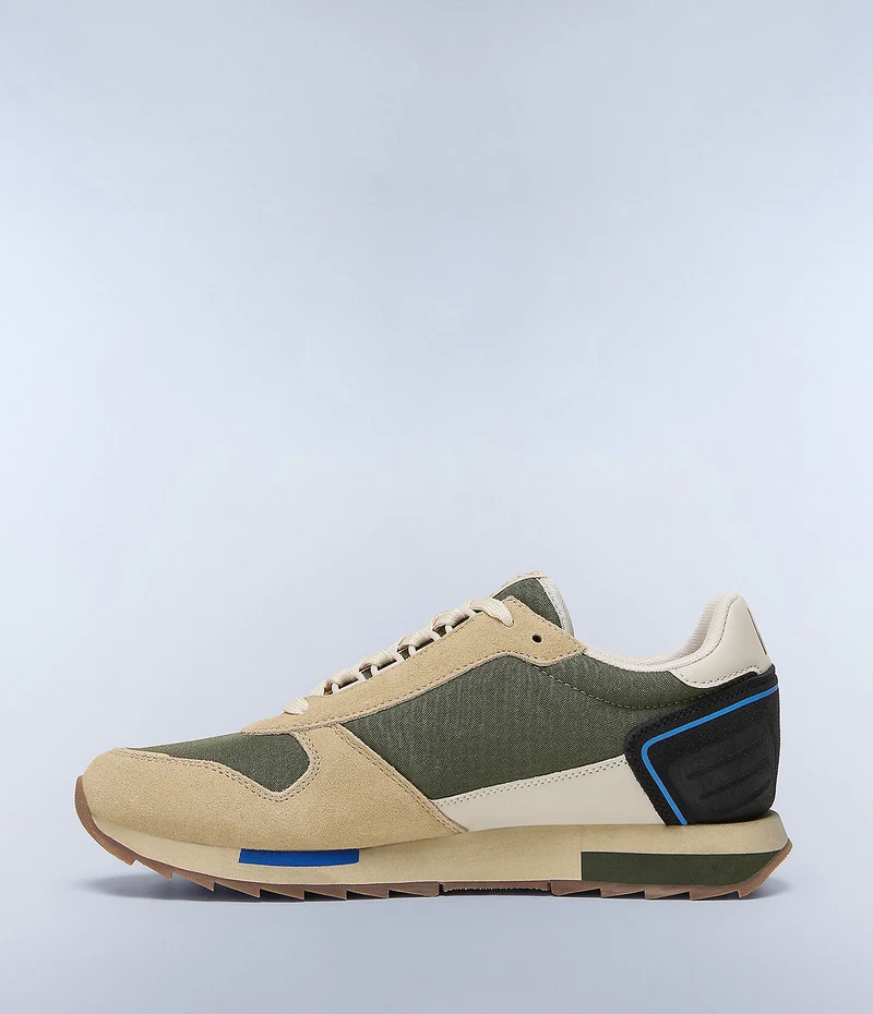 Napapijiri Herren Virtus Wildleder Turnschuhe - Beige / Grün