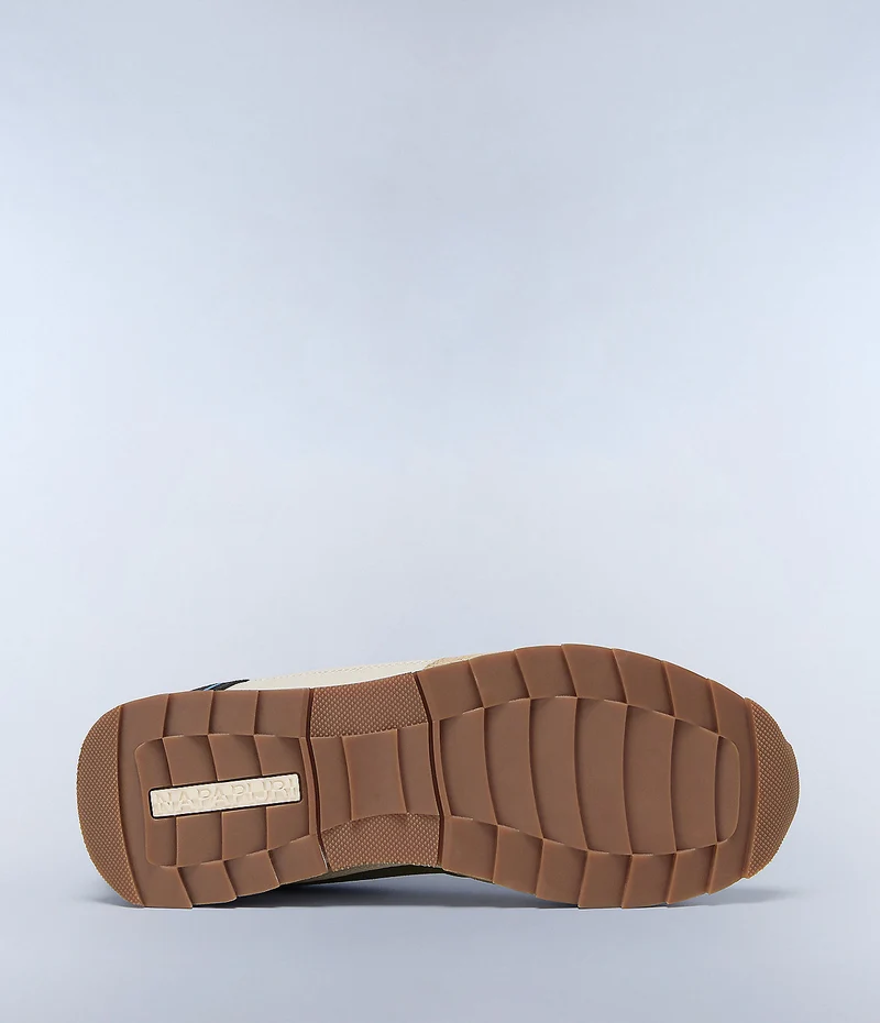 Napapijiri Herren Virtus Wildleder Turnschuhe - Beige / Grün