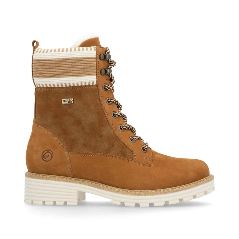 Remonte Damenstiefel aus Leder mit Lammwollefutter - Braun