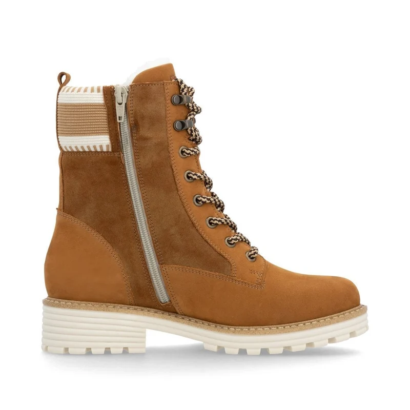 Remonte Damenstiefel aus Leder mit Lammwollefutter - Braun