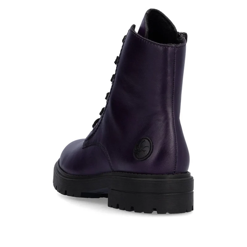 Rieker Modische Lederstiefeletten mit Fleecefutter für Damen - Lila