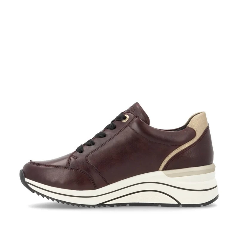 Remonte Extra breite Leder-Sneakers für Damen - Kastanienbraun