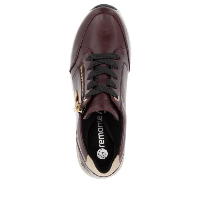 Remonte Extra breite Leder-Sneakers für Damen - Kastanienbraun