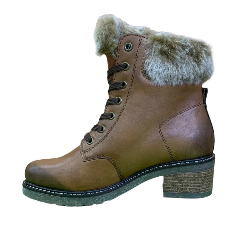 Remonte Damen-Stiefelette aus Leder mit Lammwollefutter - Braun