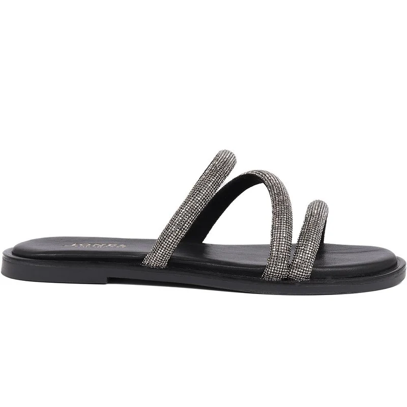 Ghita Calf Leather Sandals - GHITA / 325 568 - Black