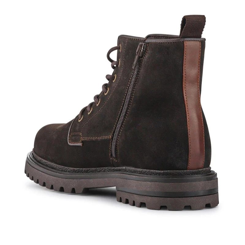 Elias Leather Lace-Up Boots - ELIAS / 328 080 - Dark Brown Suede