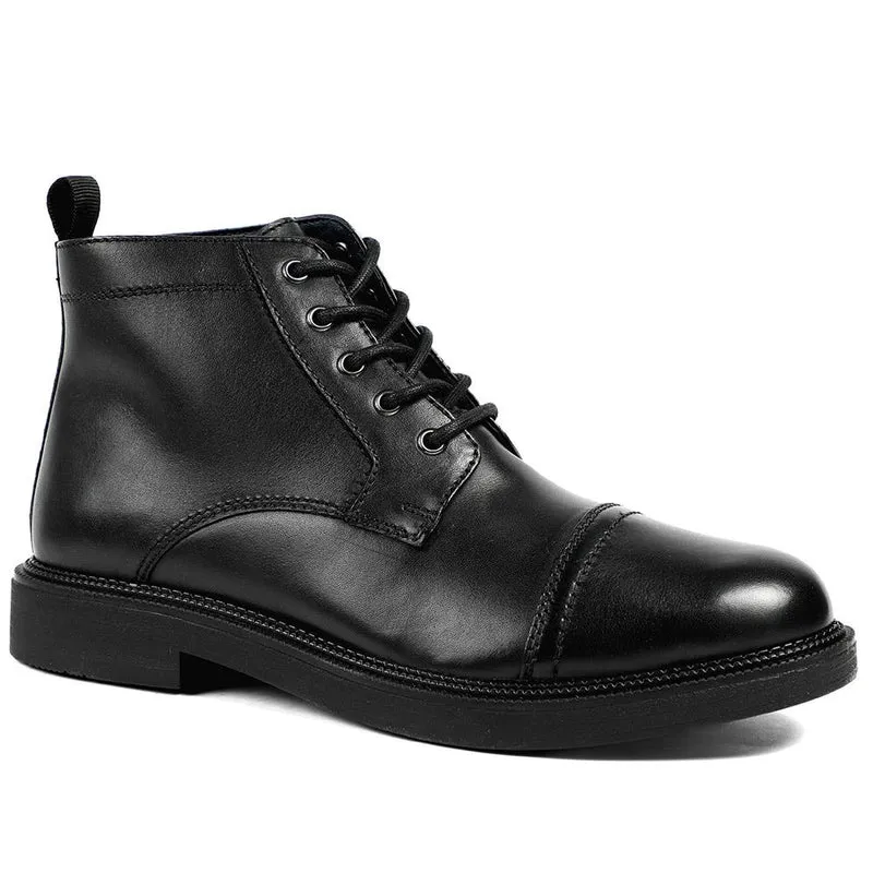 Giuseppe Lace Up Leather Boots - GIUSEPPE / 328 302 - Black