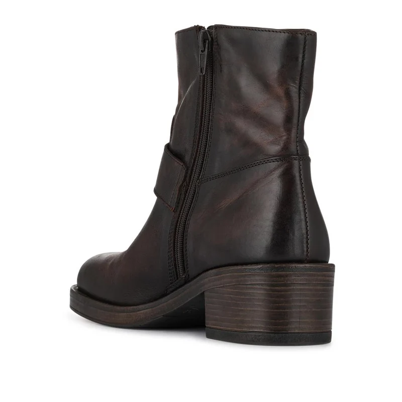 Madonna Chunky Leather Ankle Boots - MADONNA / 327 777 - Dark Brown