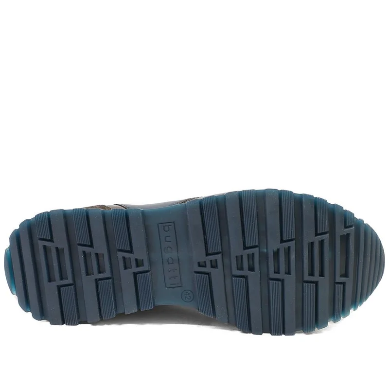Bugatti Zip Fasten Leather Trainers - BUG42510 / 328 320 - Navy Multi
