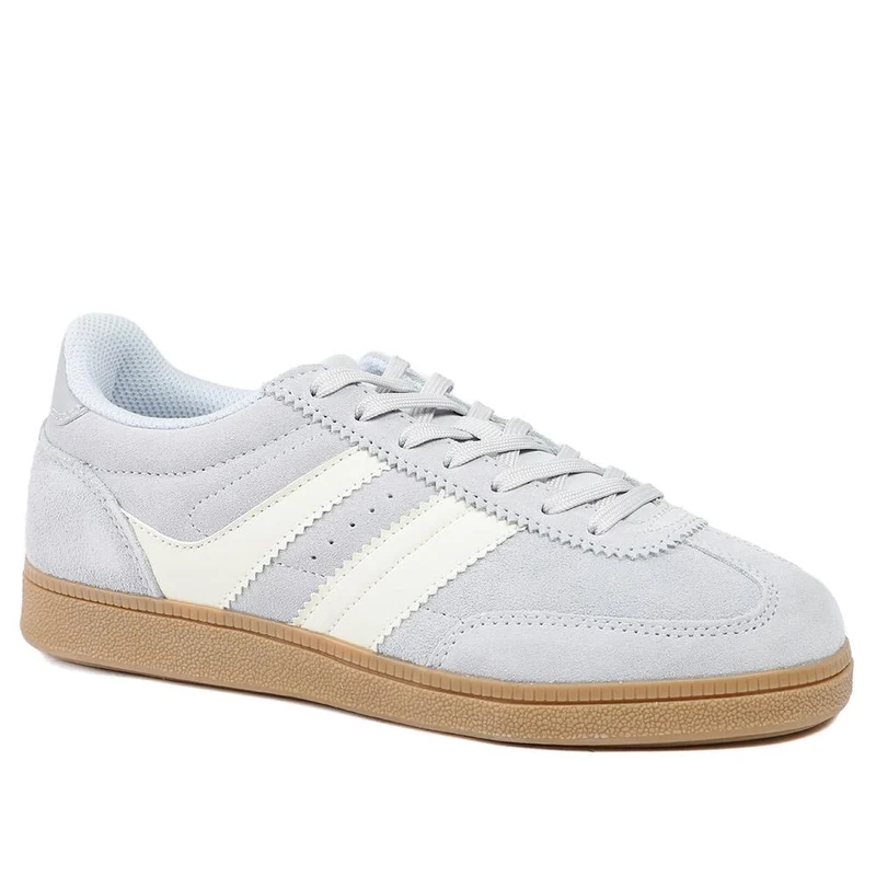 Bellissimo Leather Striped Lace Up Trainers - BELDINGX43005 / 329 348