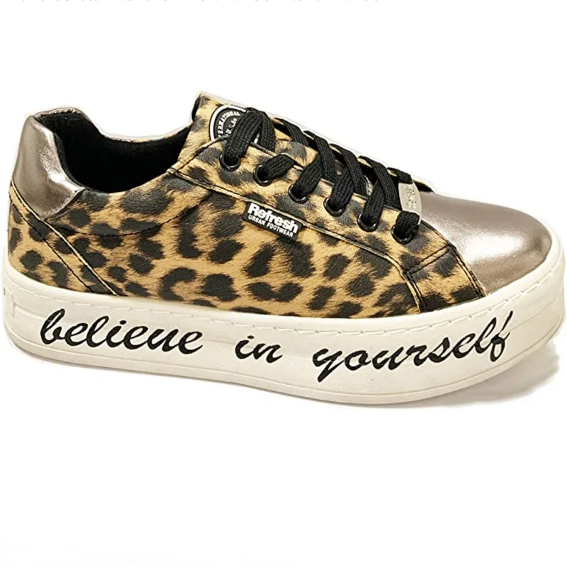 Refresh Mode-Sneaker für Damen – Leopardenmuster