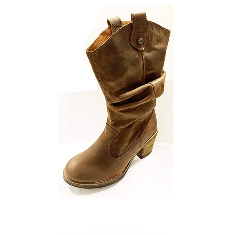 Oak & Hyde Westwood Mid Lederstiefel für Damen – Dunkelbraun