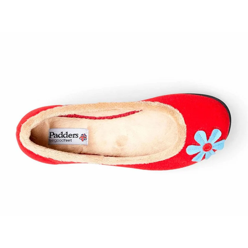 Padders Ladies Slippers - HAPPY - Happy / null - Red Combi
