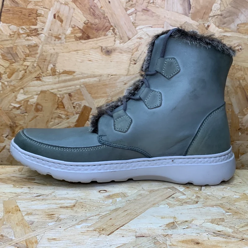 On Foot Damen-Stiefelette aus gefüttertem Leder – Grün