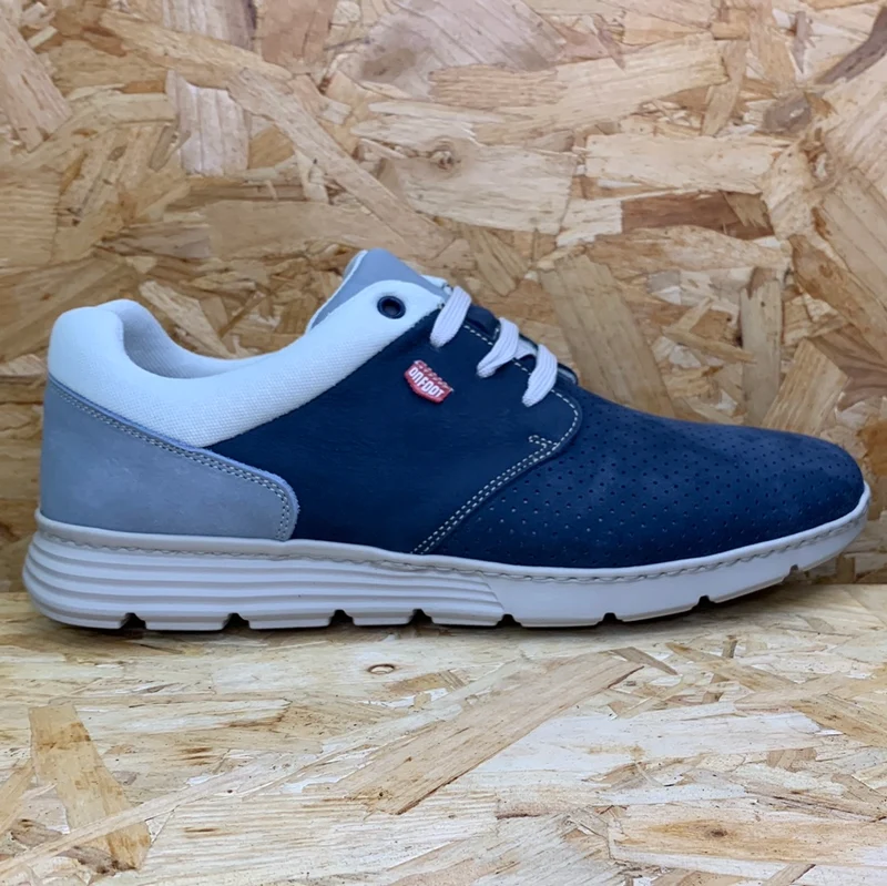 On Foot Herren-Ledersneaker – Marineblau