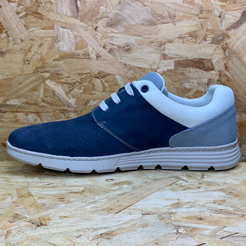 On Foot Herren-Ledersneaker – Marineblau
