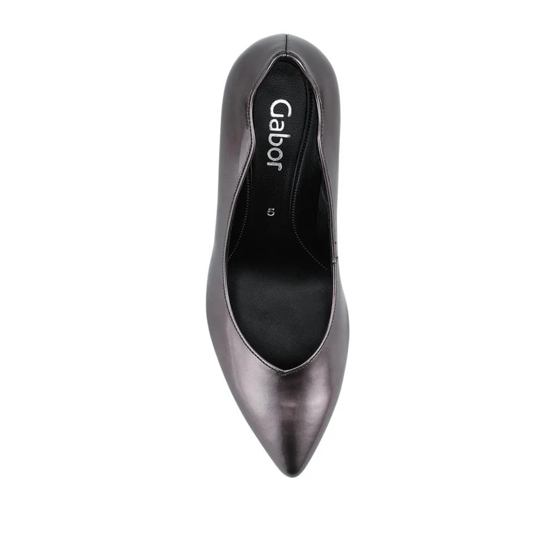 Degree Gabor Leather Stiletto Heel Court Shoes - GAB42512 / 327 873 - Silver