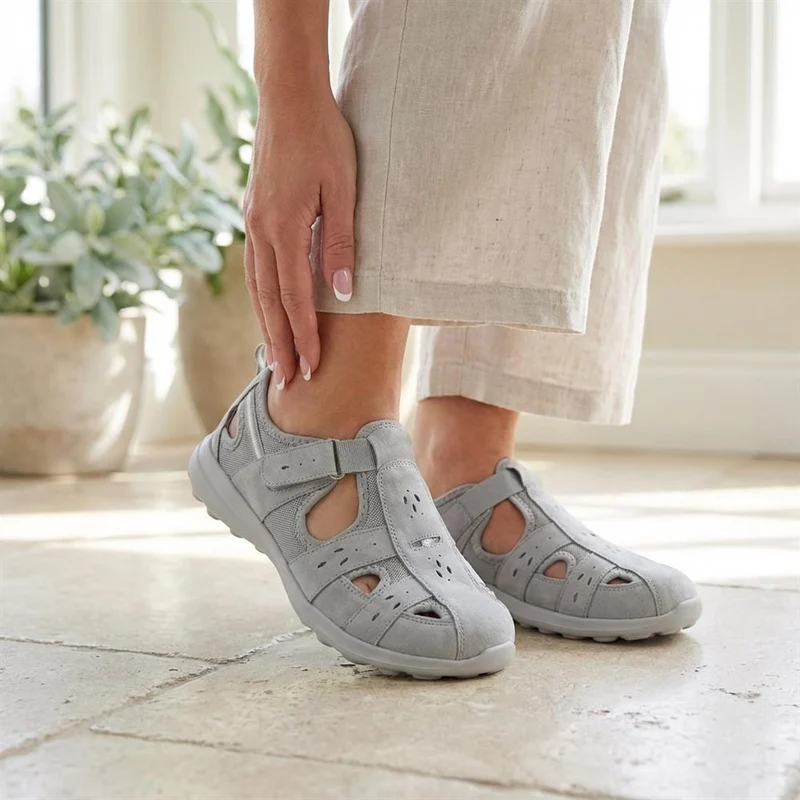 Easyfit Extra Wide Leather Monk Shoes - BLYTHE / 328 992 - Grey