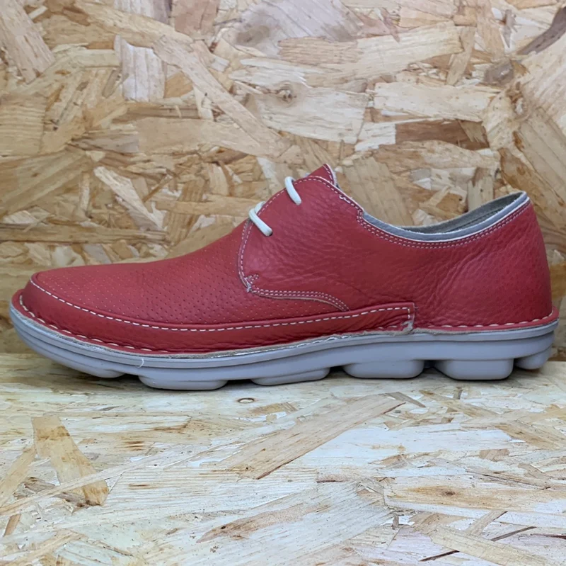 On Foot Herren-Lederschuhe - Rot