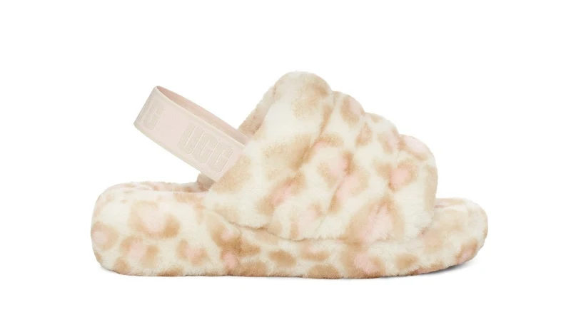 UGG Damen Fluff Yeah Slide Panther Print - Weiß
