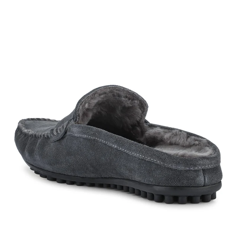 Zap Leather Mule Slippers - ZAP / 328 013 - Charcoal