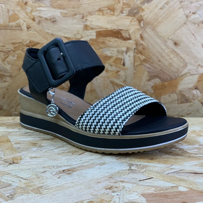 Remonte Damen Elle Fashion Sandale - Schwarz