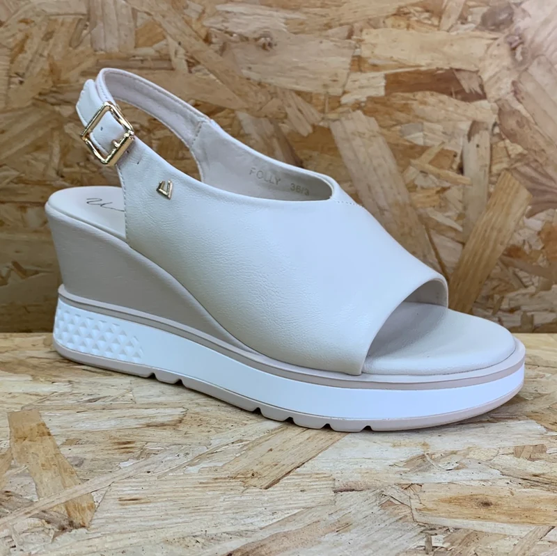 Una Healy Modische Keilsandalette für Damen – Beige