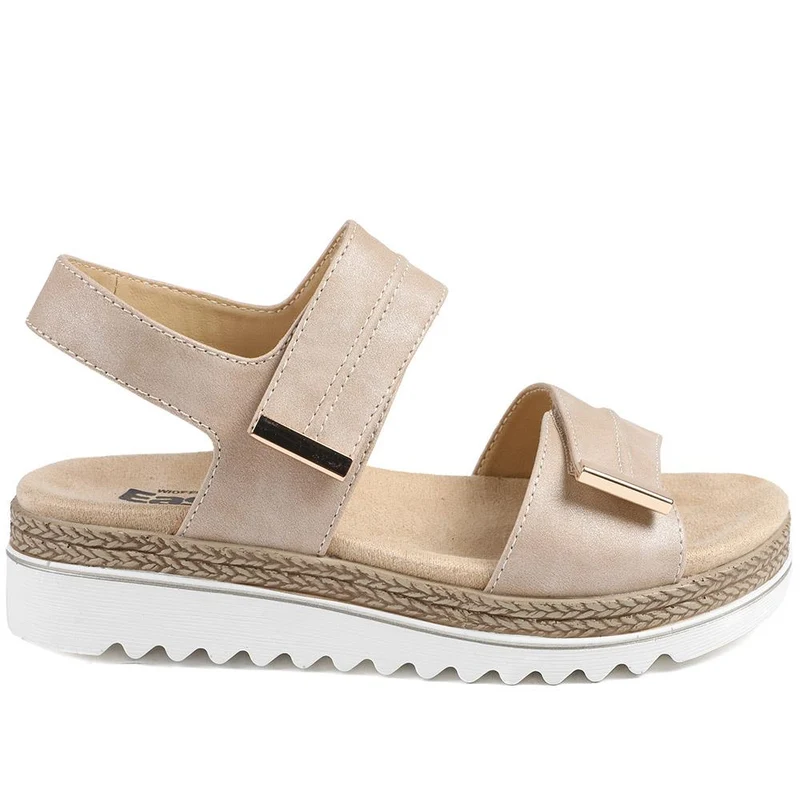 EasyFit Catena Extra Wide Touch Fasten Sandals - CATENA / 329 163 - Beige
